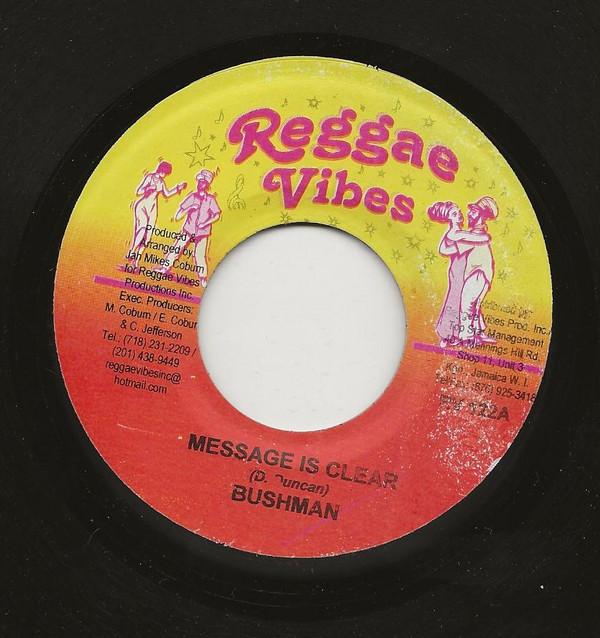 

7inch Record BUSHMAN / MARLON STEWART - Message Is Clear / Open Your Eyes RV122 Reggae Vibes Jamaica Reggae, Ska & Dub Used