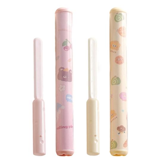 Rolling Pin with Dual Scale Markings And Built-in Pastry Cutter Non-Stick Surface Multifunctional Dough Roller for Cookies Pizza Pastries Baking Tool