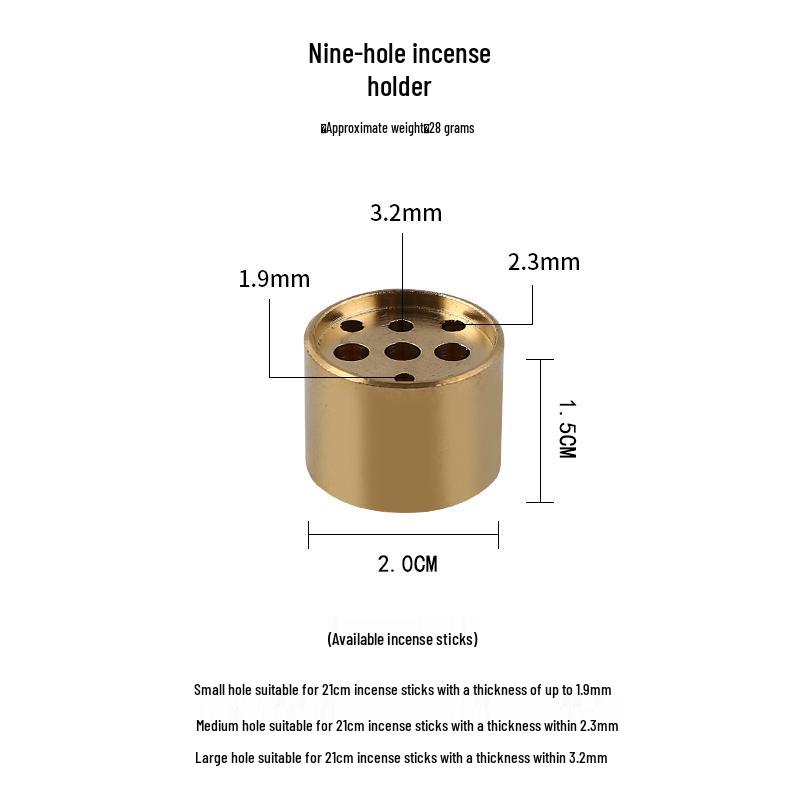Brass Multi-Style Incense Holder: Coil, Gourd, Nine-Hole, Water Drop, and Sitting Tray Burner.