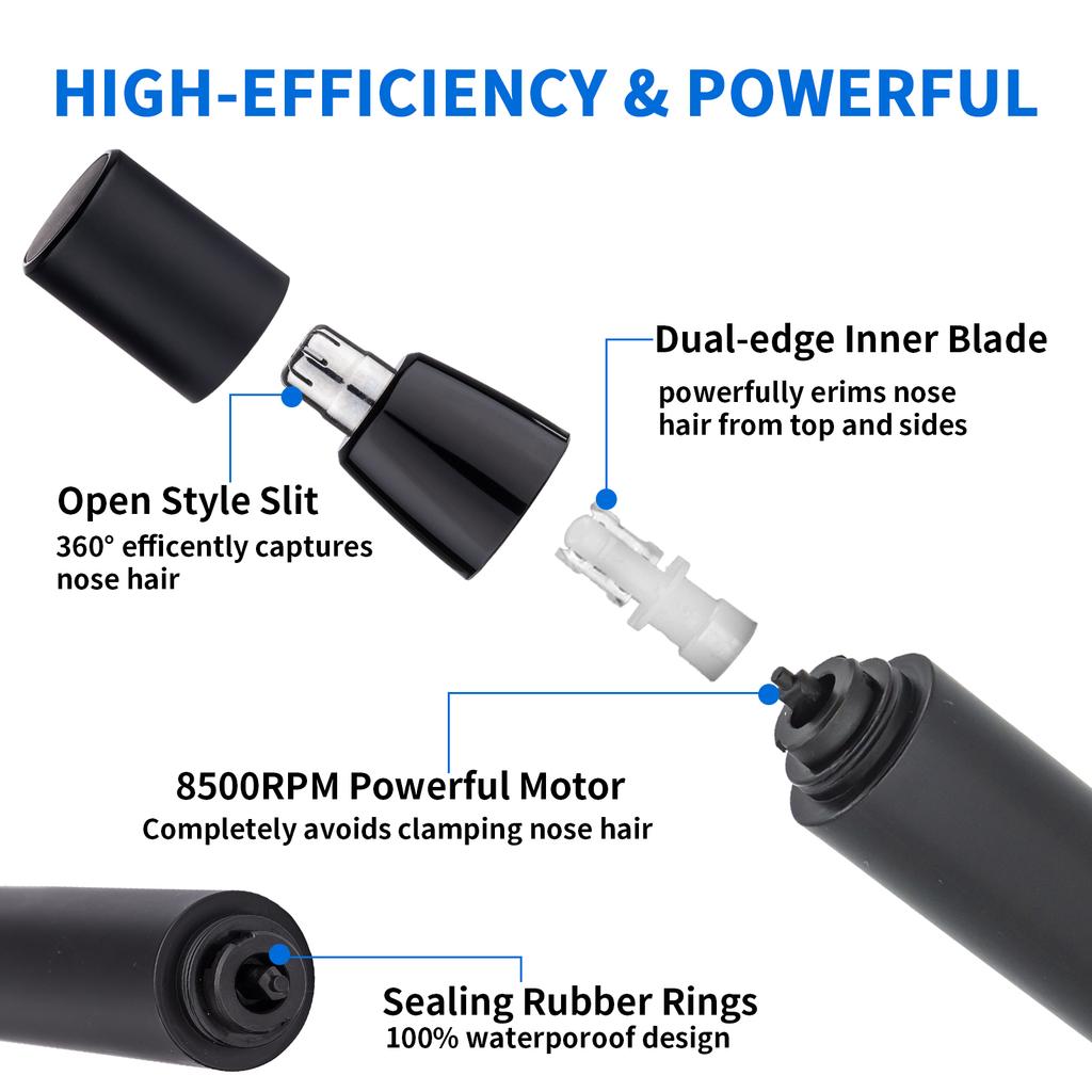 C&C Wireless Rechargeable Waterproof Personal Nose Hair Trimmer Electric Portable Skinsafe Painless Nose Ear Hair Trimmer