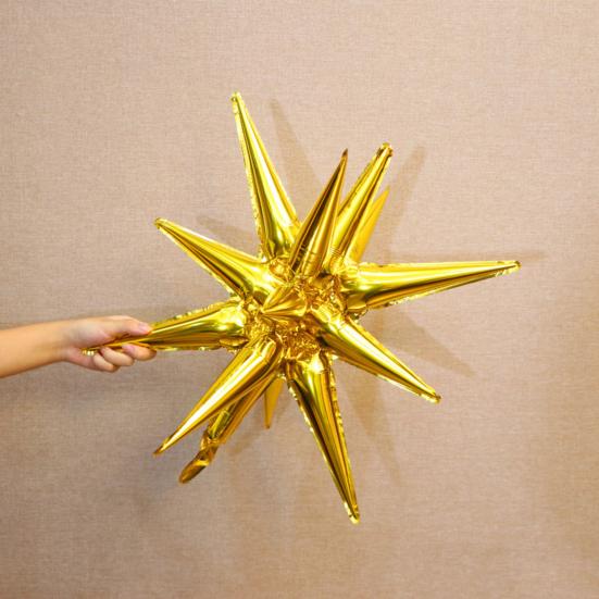 32 Inch 2024 New Year Balloons Set Letter Print Golden Starburst 2024 Number Balloons Party Decorations Set Party Supplies
