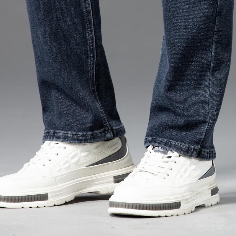 FAPAI Men's Washed Straight-Leg Jeans