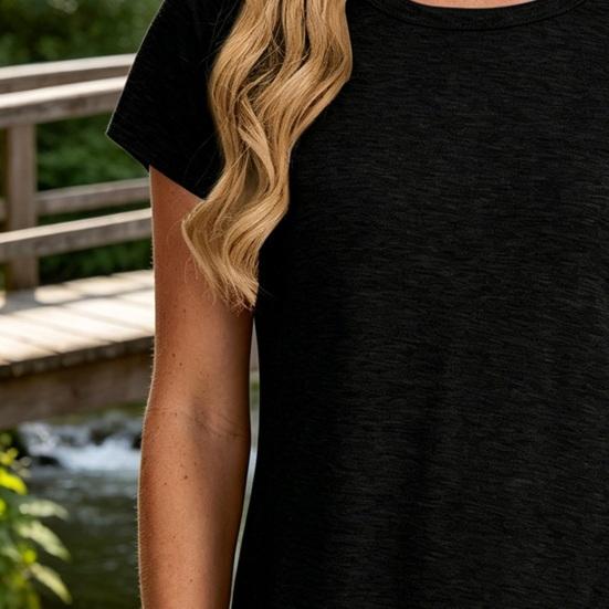 Women Tops O-Neck Raglan Short Sleeves Loose Fit Summer Tee Shirt Soft Breathable Basic Layering Casual Tee Tops