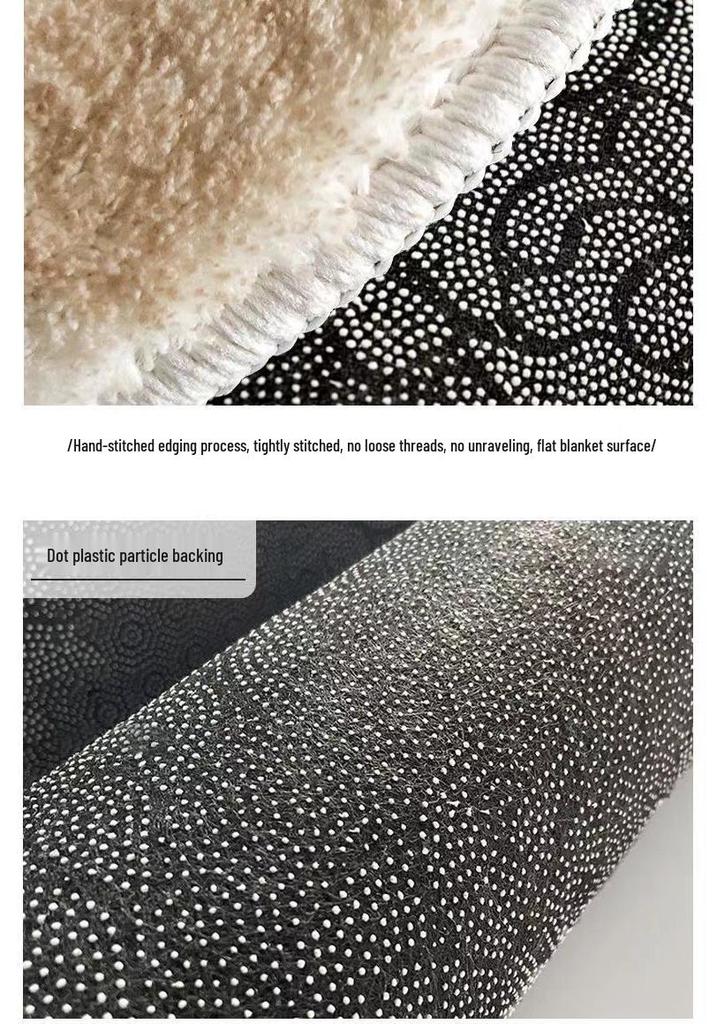 Round Faux Cashmere Wabi-Sabi Rug for Living Room, Bedroom, or Office