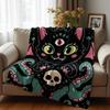 Weird Cat Octopus Cartoon Anime Print Flannel Blanket Soft Warm Throw for Kids Bedroom Sofa Christmas Office Car