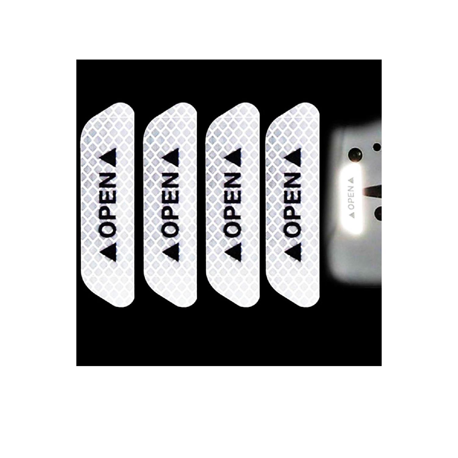 

White Vehicle Open Door Warning Reflector 4 Pieces Warning Warning Sticker