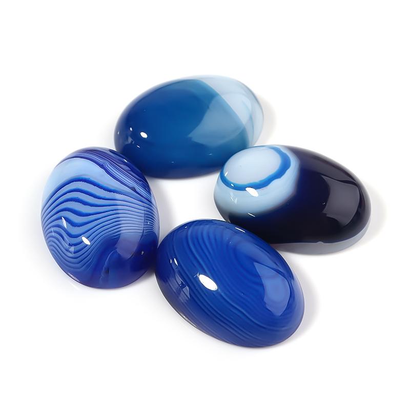 Natural Black Agate Stone Cabochon Tiger Eye Oval Spacers Beads For Handmade Ring Pendant Jewelry Finding Materials