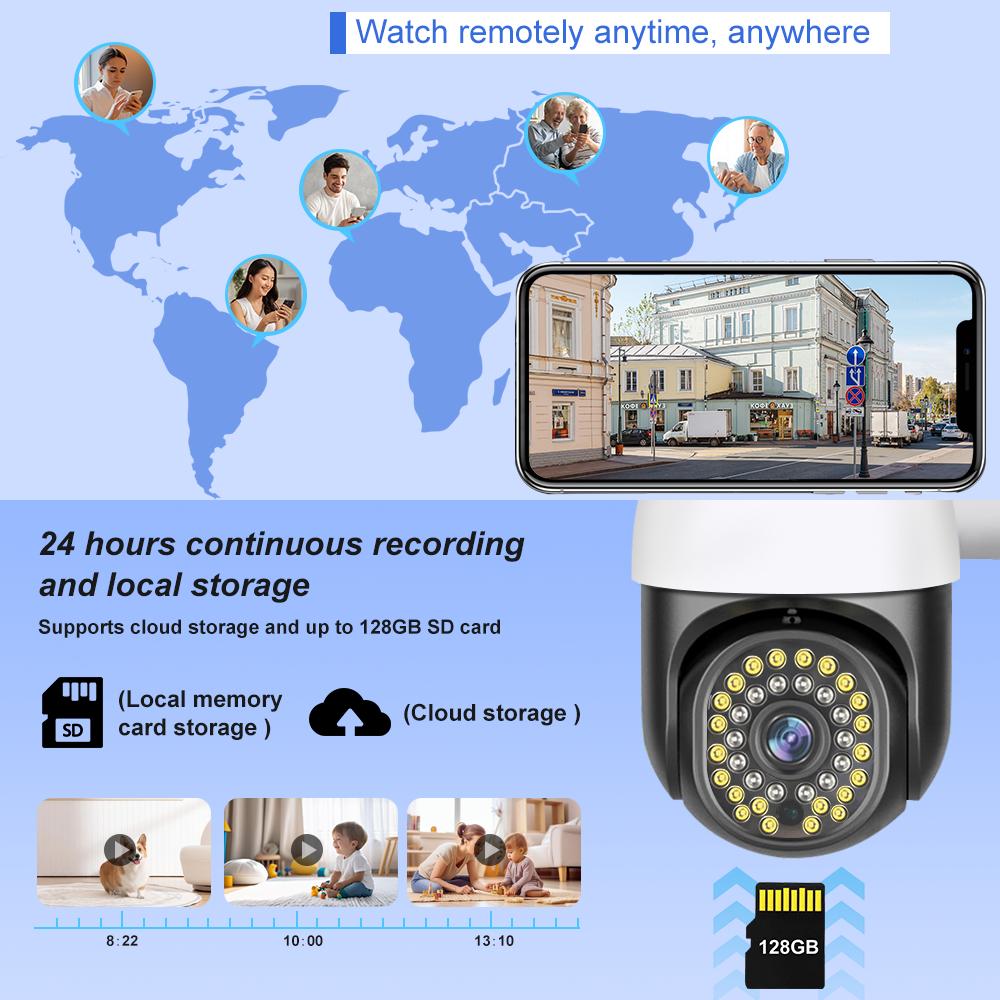 Intelligente 10X Zoom Wifi PTZ Kamera Außenbereich Hausüberwachung Videoüberwachung 5MP Drahtlose IP-Kameras KI Automatisches Personentracking