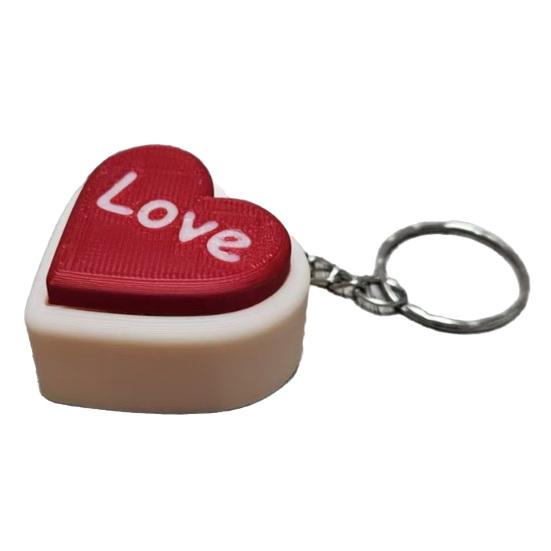 3D Printed LOVE Heart Keychain Stress Fidget Clicker Relief