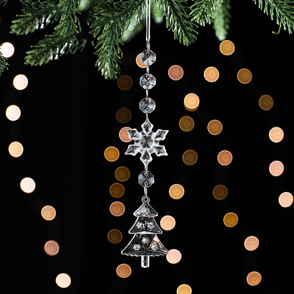5PCS Christmas Tree Decoration Crystal Ornament Acrylic Christmas Snowflakes