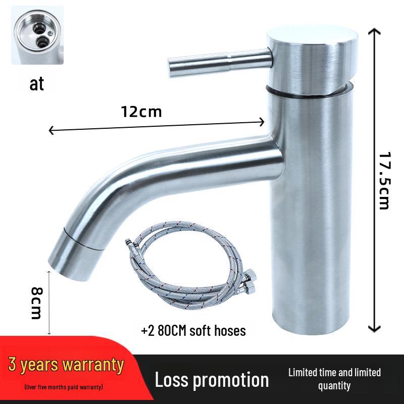 304 Stainless Steel Tall Single Cold Bathroom Faucet