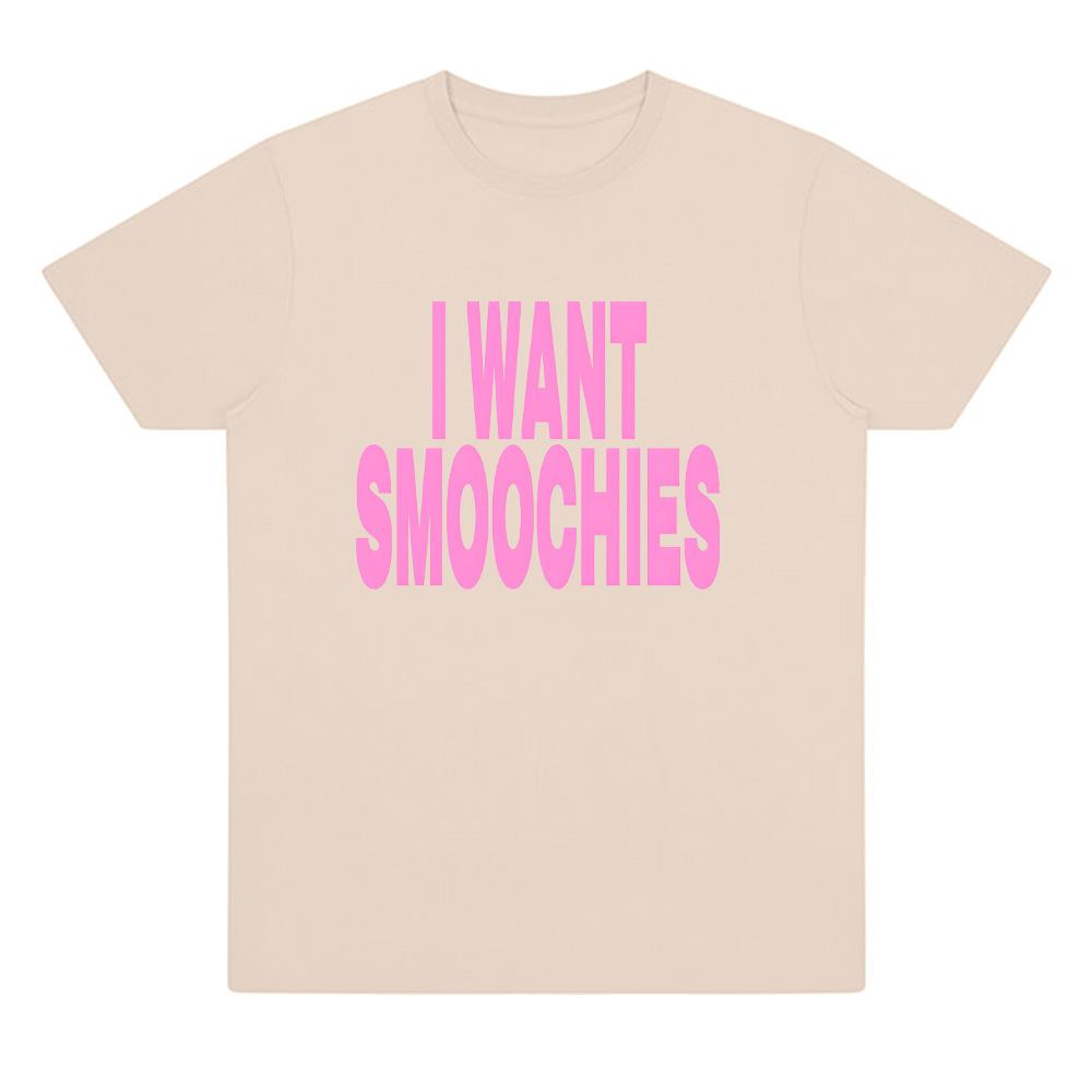 I Want Smoochies Tee Ashnikko Unisex Summer Tour Merch Tees Fashion Cotton Crewneck Harajuku Short Sleeve Aesthetic Streetwear
