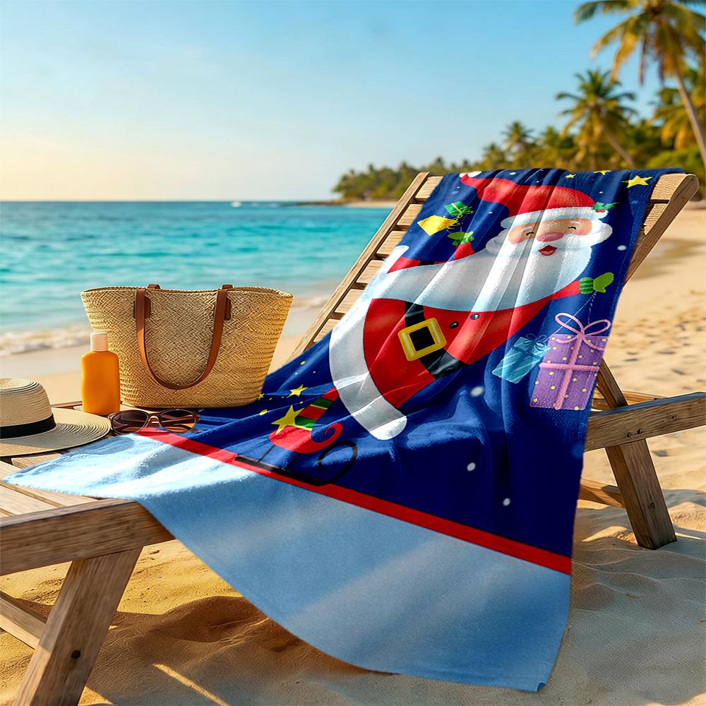 Christmas Beach Towel High Absorbency & Quick-Dry Comfortable Lightweight