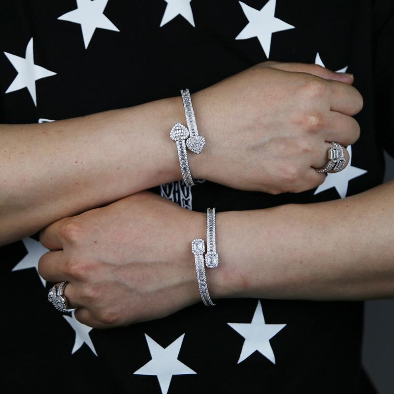 Zircon Gold & Silver Hip Hop Bracelet - Unisex European & American Trend