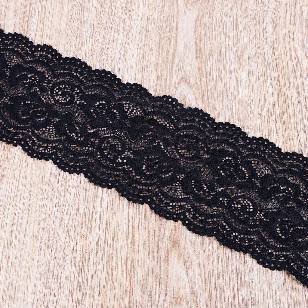 Black and White Stretch Lace Ribbon for DIY Clothing Accessories