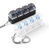 2pcs LED Keyboard Keychain Fidget Toys 4 Keys Keyboard Keycaps Fidget Toy Party Stress Relief Keyboard Cap