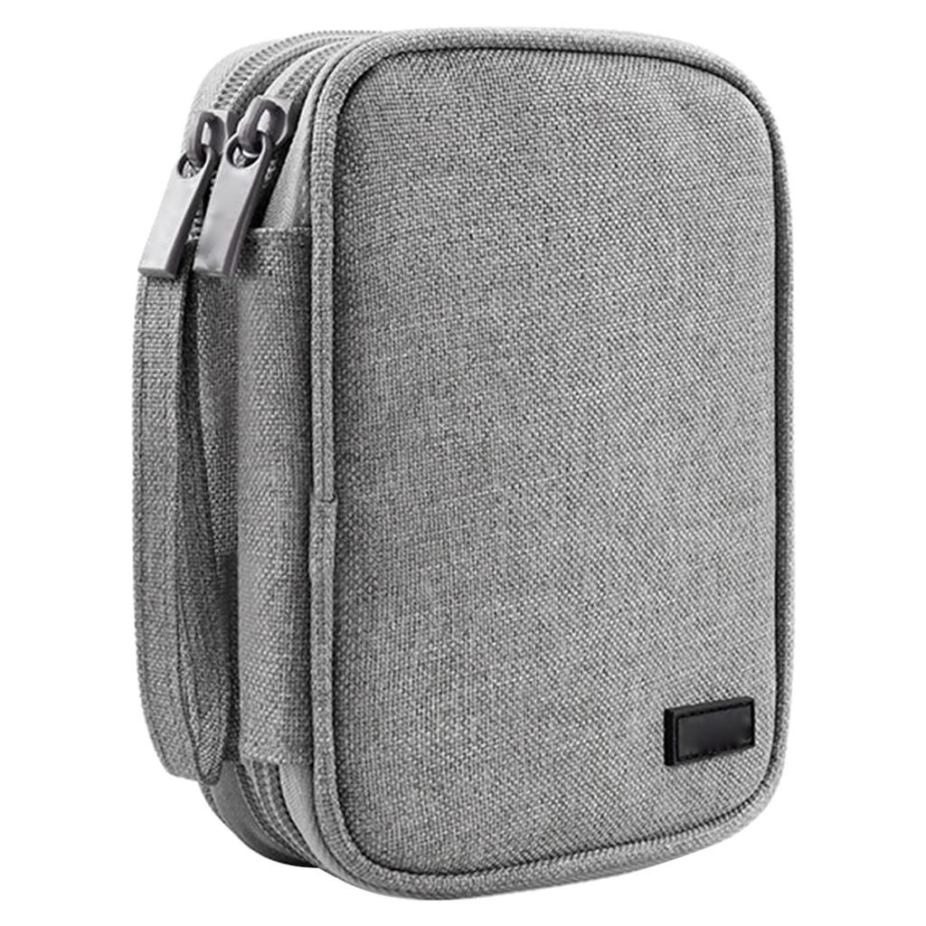Portable Hard Disk Storage Bag Single/Double Layer Hard Drive Organizer Case Protective Sleeve for Phone Power Bank