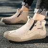 Handmade Split Leather Boots Men Shoes Comfortable Ankle Boots For Men Casual Shoes Large Size Tooling Shoes