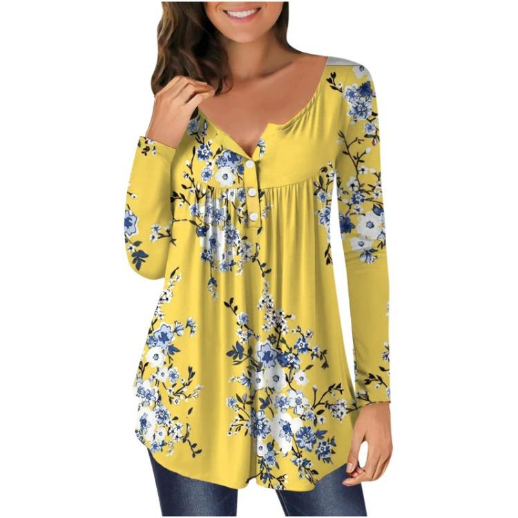 Trendy Large Size Women's Casual Shirt Printed Loose Top Long Sleeved Fashion Spring Autumn New