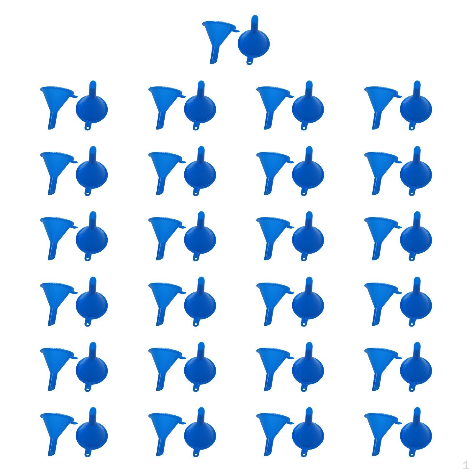 

50 частичных наборов с крошечными грибками, воронкой для переноса жидкости, небольшими многоцелевыми жидкостями для заполнения синий
