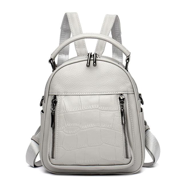 

Женская сумка и рюкзак. Новые дизайнерские модные мягкие рюкзаки из натуральной кожи. Многофункциональный маленький рюкзак. Женская женская сумка через плечо. Кошелек для девочек. One Size светло-серый