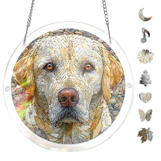 Window Hanging Ornament Suncatcher Puzzle Stained Glass Effect Decorative Light Shadow Art Piece for Balcony Window Decor Gift