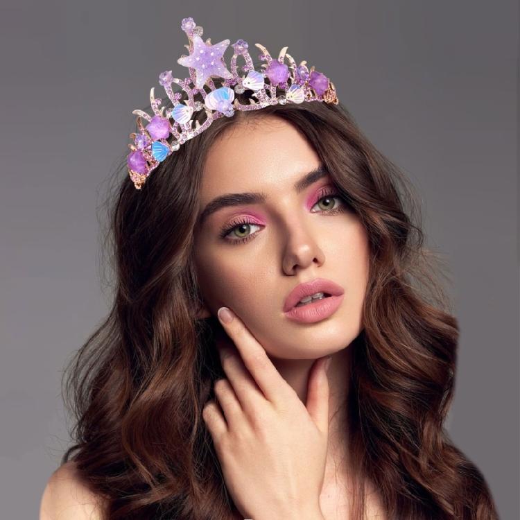 Braut Seesterne Kronen Stilvolle Anmutige Kronen Hochzeitsfoto Accessoire Braut Kristall Haarband Hochzeitsfoto Requisiten