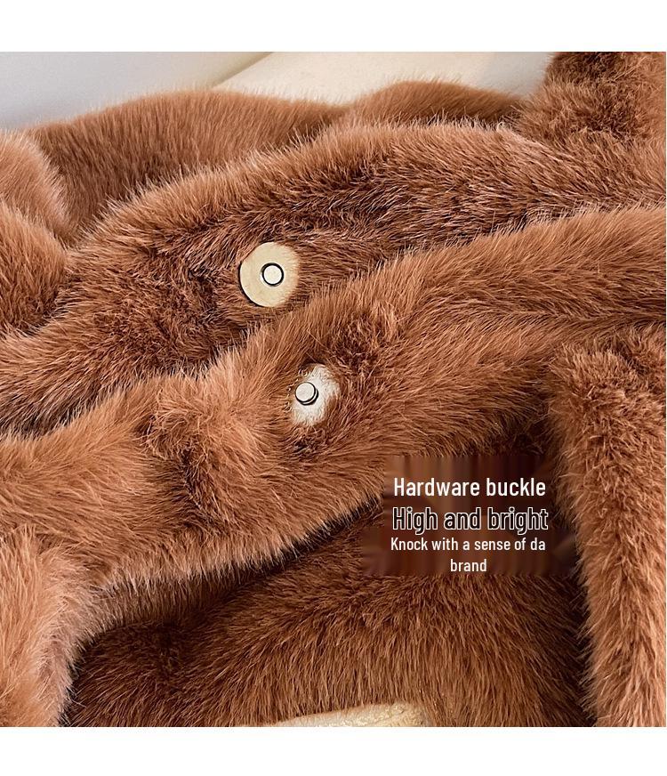Schicke Plüsch-Umhängetasche für Damen - 2025 Herbst/Winter Nischen-Design Schulterhandtasche