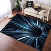 3D Spiral Tunnel Rug Blue Silver Optical Illusion Carpet Modern Living Room Decor Psychedelic Floor Mat Unique Indoor Outdoor