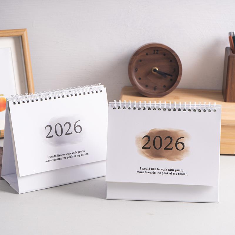 2026 English Version Calendar Gradient Desk Calendar Creative Coil Calendar Planner Desktop Decoration Office Stationery
