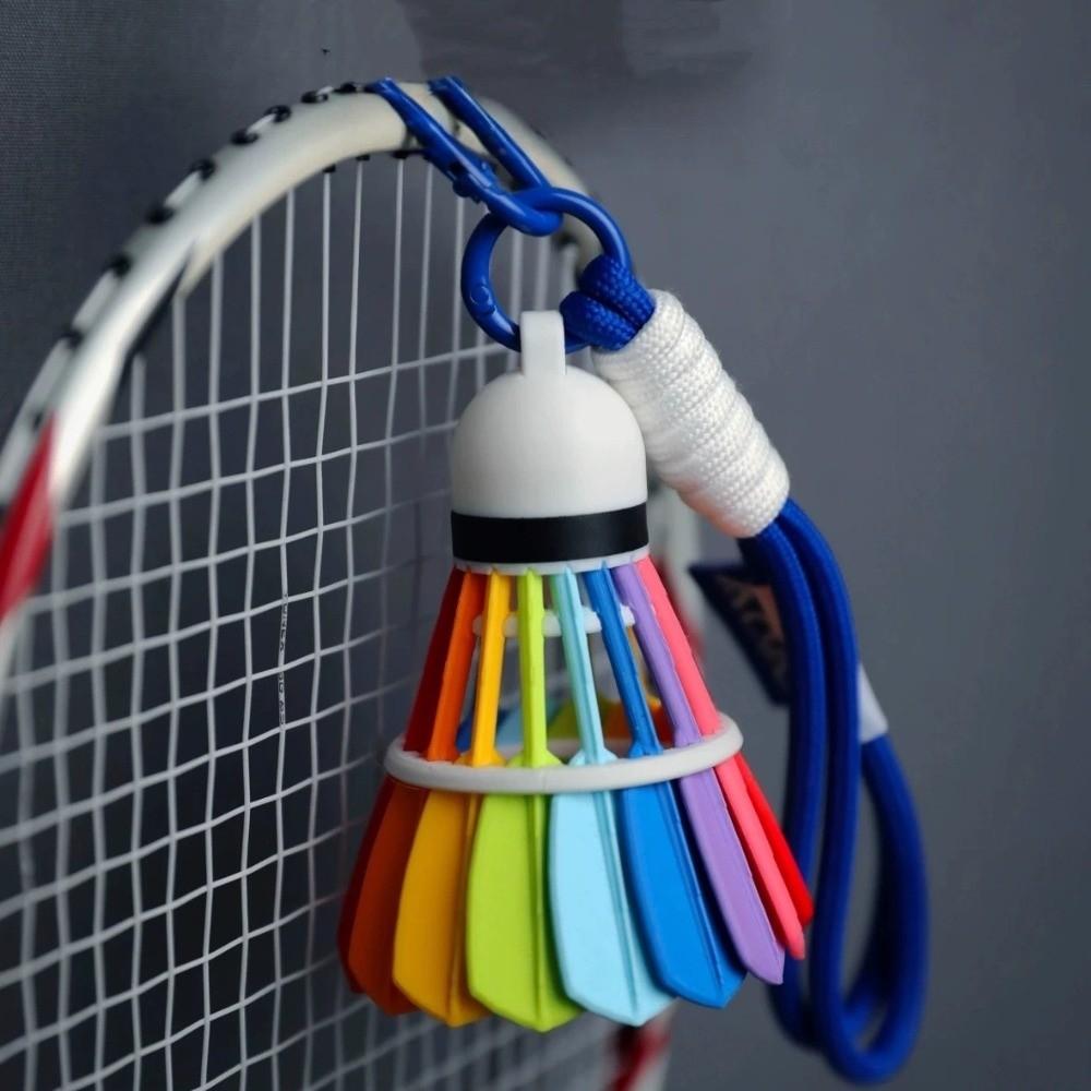Funny Badminton Keychain Rainbow Color 3D Printing Keyring Fashion Badminton Bag Pendant  Gift