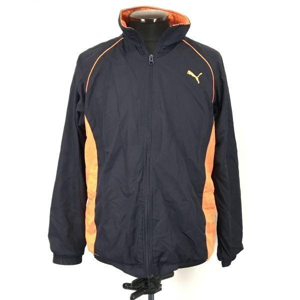 PUMA Tracksuit Jersey Windbreaker Men M Black Jacket Set Up(USED)