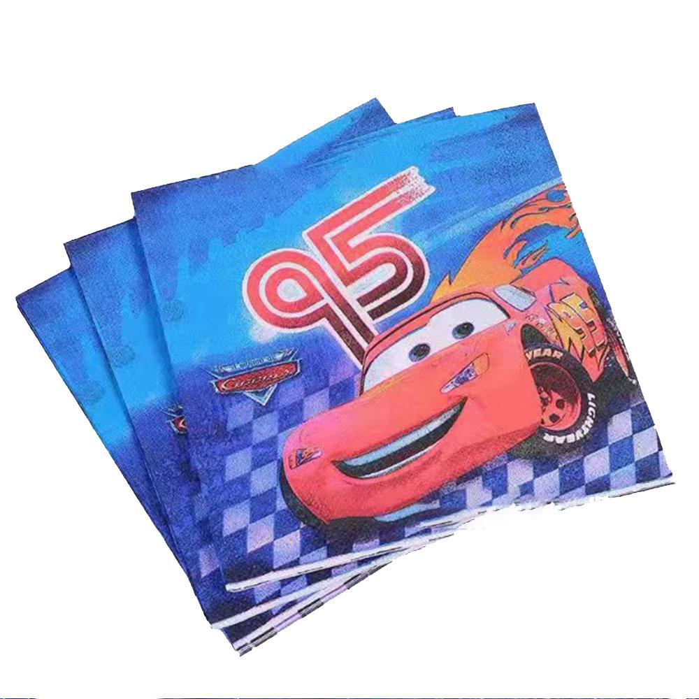 Płomień Samochód Urodziny Party Supplies Jednorazowa Zastawa Stołowa Talerzyki Papierowe Kubki Papierowe Ręczniki Papierowe Dekoracja Urodzinowa dla Chłopców Trójwymiarowa