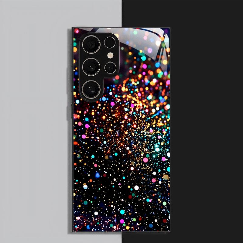 Dazzling and Colorful Star Pattern TPU Glass Phone Case Suitable for Samsung S26 S25 S24 S23 S22 S21 S20 and Other Models.