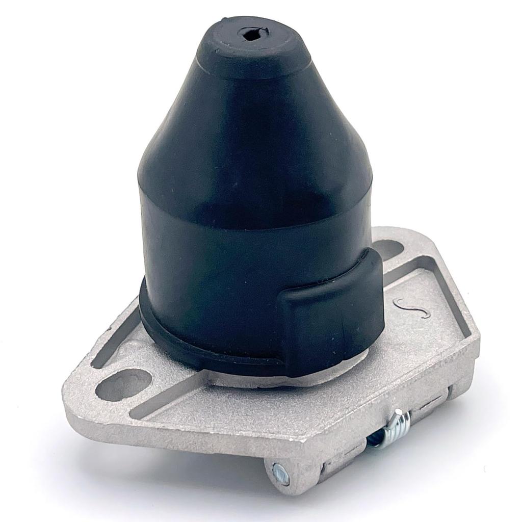 LEXOR 24V 7 Pin Trailer Wiring Socket Adapter Coupler Round Sleeve Outlet Hitch Turn Signal Tail Back Lamp Silver