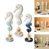 Sea Horse Figurines Decor Ornament Sculpture Nautical Minimalist Seahorse Statue Wooden Coastal for Bar Table Home Indoor Party