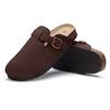 Fashion Shevalues Men's Suede Clogs Slippers Classic Brand Leather Mules Women Cork Potato Shoes With Arch Support Fashion Beach Sandals
