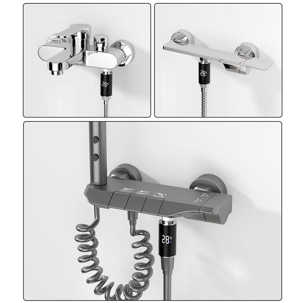 

92*33mm G1 2 Intelligent Temperature Measurement Shower Head Hydroelectric Shower Head ABS Material Construction China Mainland