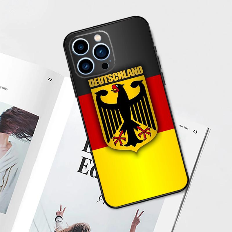 

German Federal Eagle Phone Case, Black Red Gold Flag Designfor iPhone 17 16 15 14 13 12 11 Series Pro Max Plus iphone 15 ProMax