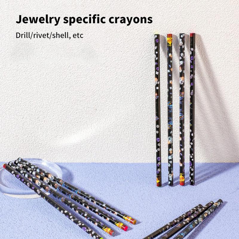 1Pcs Crayon Wax Dotting Pen Pencil Nail Art Self-Adhesive Gems Drilling Picking Picker Tips Manicure Tools