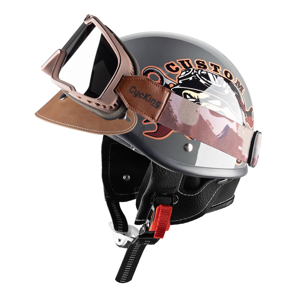 Cycking Japanese Vintage Half Helmet Open Motorcycle Helmet Scooter Skateboarding Unisex Common Muffler