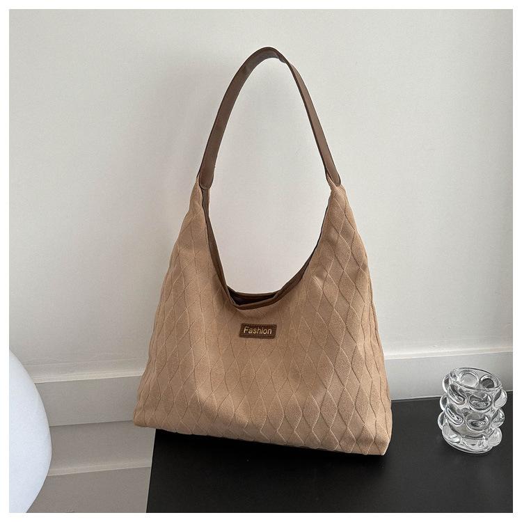 

2025 new diamond canvas bag work tote bag casual versatile large-capacity literary shoulder bag women хаки