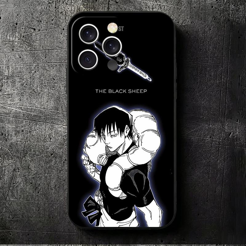JUJUSU Anime Character Art Soft Phone Case for iPhone 16 16E 17 Air 15 Pro Max 14 Plus 13 Mini 11 12 7 Black Cover Back Shell