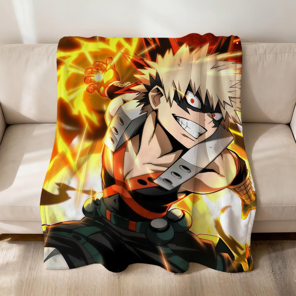 Cool Anime K-Katsuki B-Bakugo Fanart Flannel Soft Warm Plush Blanket Sofa Living Room Pet Hogar Bedroom Gift Home Car Portable