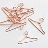 Mini Doll Hanger with 12 Hangers BJD Doll Hanger Rack Miniature Hanger Set Mini Toy Dress Up Doll Clothes Clothes Rack 1/7 (Rose Gold)