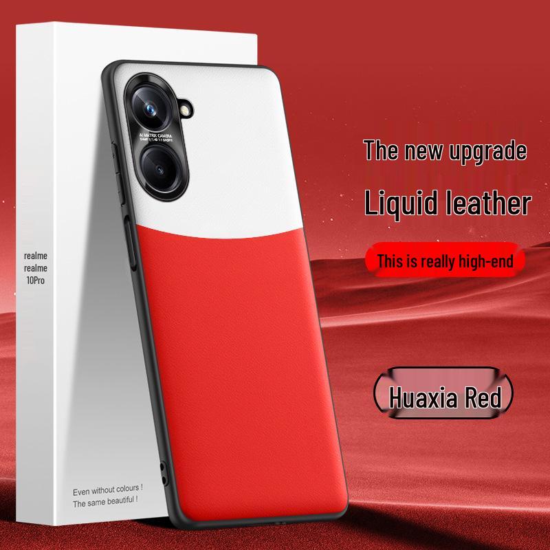 

Чехол из жидкой кожи для Realme 10 Pro: Защитный чехол от падения и обрастания Realme 10 Pro