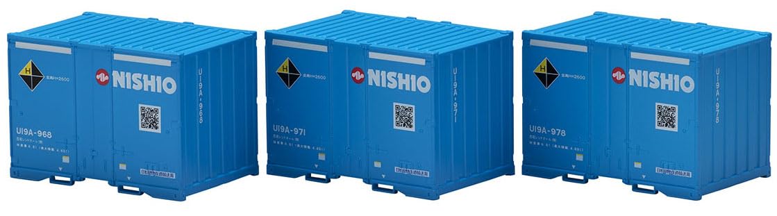 Tomytec TOMIX Масштаб HO Частный контейнер типа U19A Модель Nishio, Аренда, Набор из 3 штук, HO-3150,