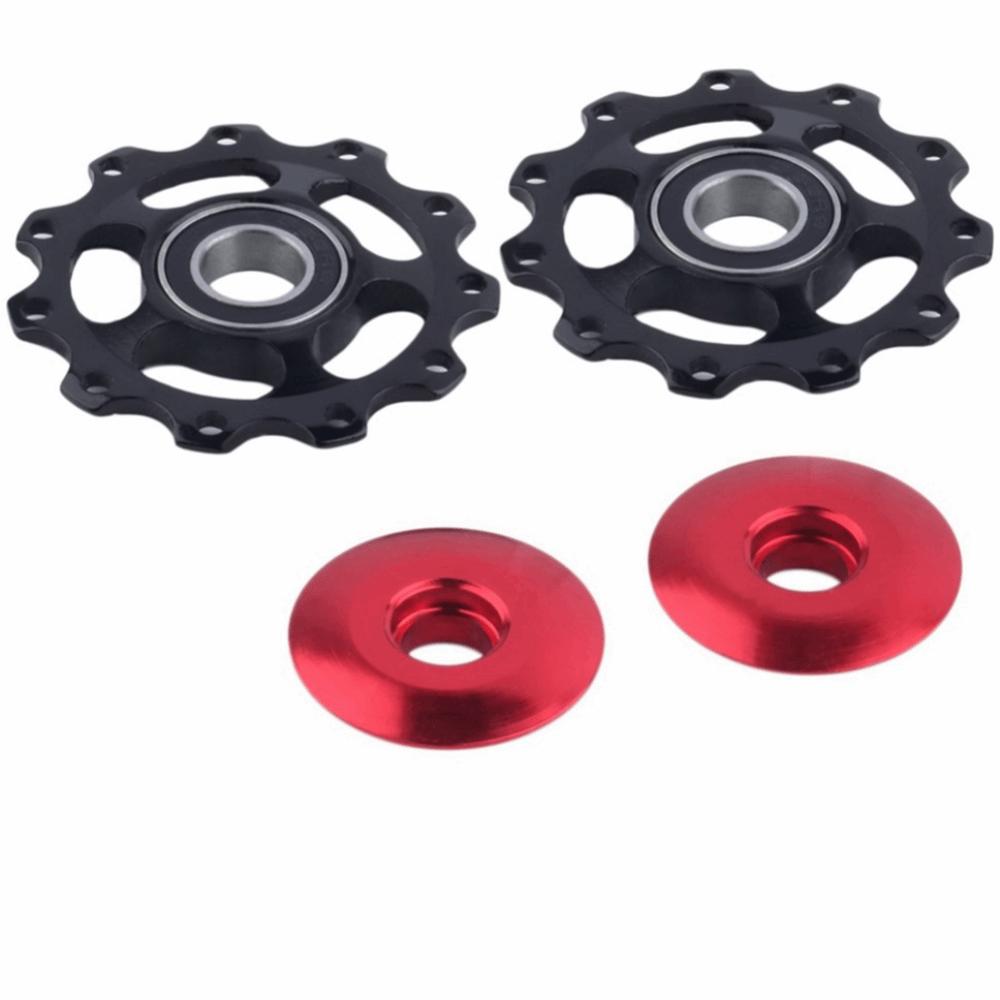 2PCS Aluminum Alloy Bike Rear Derailleur Wheel 11T Bike Derailleur Pulley  Bike Maintenance