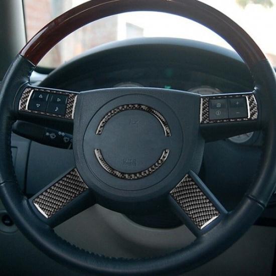 6Pcs For Chrysler 300 300C Carbon Fiber Steering Wheel Kit Cover Trim Type B