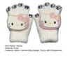 Girls Cartoon Kitty Gloves Cute Plush Cat Gloves Fuzzy Warm Gloves with Cat Head Rhinestones for Women Winter Daily Errands